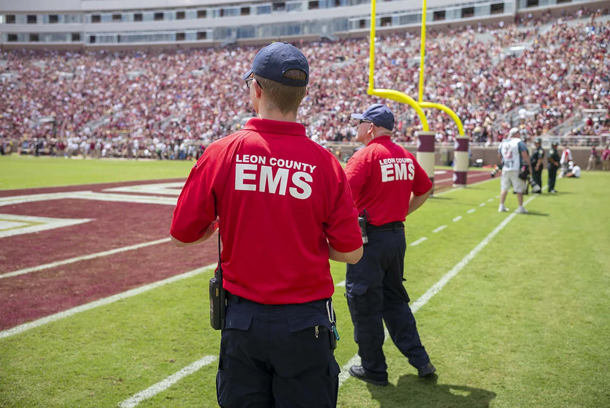 EMS staff on the field at a Florida State football game